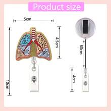 6 cuộn huy hiệu y tá có thể thu vào, giá đỡ huy hiệu y tá vui nhộn, cuộn huy hiệu cho con bú dễ thương cho ngày y tá, lễ tốt nghiệp, quà tặng Giáng sinh - Nhiều màu - Xem 2