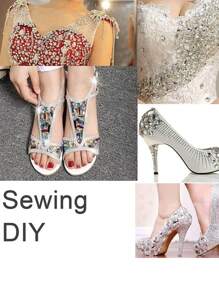 1 包约 130 颗金色缝制水钻，混合玻璃金属爪形缝纫宝石，银色 - 寶藍色 - 查看 6