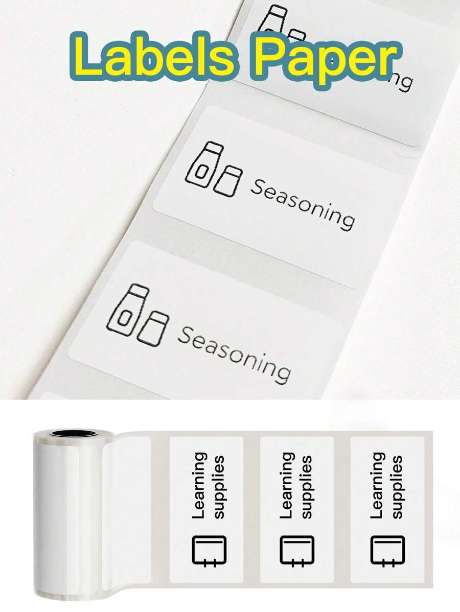 Mini Printer Printing Paper, Including 10 Rolls Of White 30mm Label