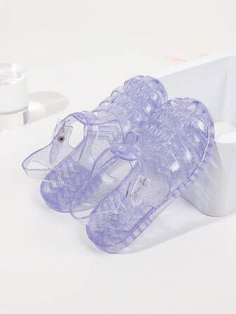 Summer Kids Crystal Jelly Sandals Girl Korean Version Soft Bottom Anti-Slip PVC Toddler Baby Princess Shoes