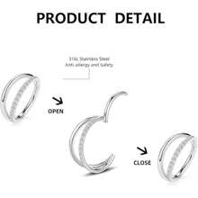 Anneaux de nez - Anneaux de nez en acier chirurgical 316L à double anneau, 14G/16G/18G/20G, bijoux de piercing au cartilage, septum, lèvre, hélix, rook, tragus, 8mm/10mm/12mm