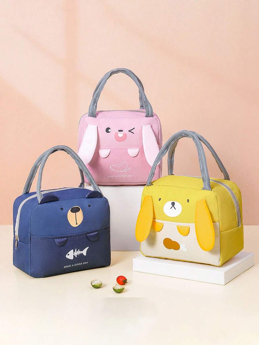 保温午餐袋 帆布午餐袋 铝箔加厚保温手提袋 防水大容量午餐盒袋 - 彩色 - 查看 1