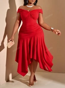 BIUBIU Vestido de verano con hombros descubiertos talla grande, para graduación, festival de música, Día de la Madre, Halloween, Año Nuevo, San Valentín, Acción de Gracias, concierto en el campo, Navidad