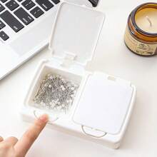 Mini Storage Box With Lid, Portable Pop-Up Organizer Box, Plastic Desktop Organizer Bucket, Dust-Proof Clean Swab Sorting Box, Suitable For Storing Cosmetics/Dental Floss/Paper Clips/Pins/Makeup Pads/Rubber Bands/Jewelry/Craft Supplies, Desk Drawer Organizer (Square/Round)