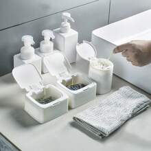 Mini Storage Box With Lid, Portable Pop-Up Organizer Box, Plastic Desktop Organizer Bucket, Dust-Proof Clean Swab Sorting Box, Suitable For Storing Cosmetics/Dental Floss/Paper Clips/Pins/Makeup Pads/Rubber Bands/Jewelry/Craft Supplies, Desk Drawer Organizer (Square/Round)