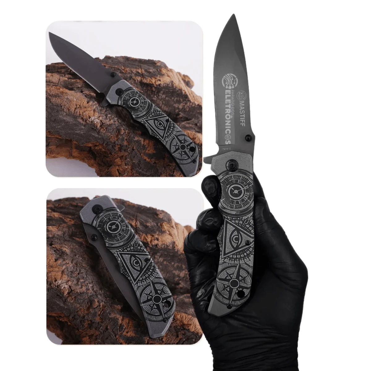 Semi-Automatic Pocket Knife With Lock And Belt Clip Super Sharp Knife Trail Camping Fishing Self-Defense – TB1612 - Con mắt của Horus - Xem 1