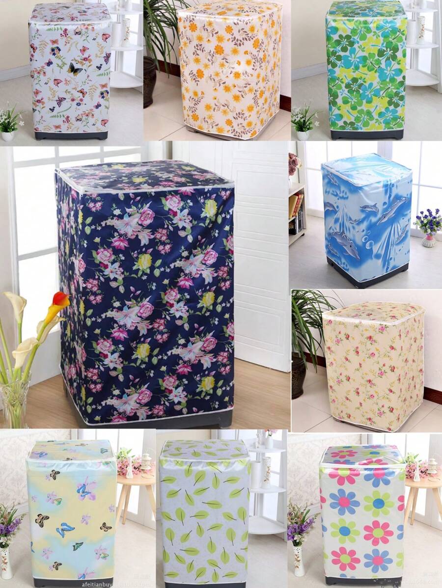 Top Load Washing Machine Cover, Waterproof Dustproof Washing Machine Protector Cover, Don't Need To Remove When Turned On - Multicolor - View 1