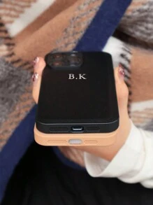 Personalized Case Compatible With Iphone 16 15 14 13 12 11 Pro Max Custom Name Initials Leather Cover Compatible With Iphone 16 Pro Max Silver Letters