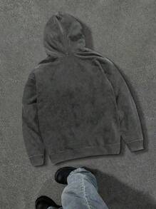 Áo Hoodie Y2K Nam Kiểu Gothic Thường Ngày In Hình - Xám - Xem 2