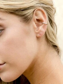 1 chiếc kẹp tai không xỏ khuyên bằng bạc Sterling S925, thiết kế hạt tròn tối giản và độc đáo, bề mặt bóng bẩy để đeo hàng ngày, quà tặng - hạt tròn - Xem 4