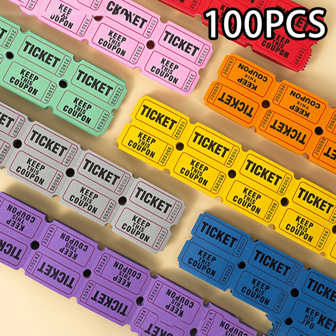 100/200pcsRaffle Tickets, Double Tickets, Event Tickets, Admission Tickets, Class Rewards, Fundraising Activities And Lucky Draws
