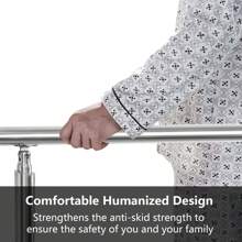 Cecaylie Stair Railing With 0/2/3/4/5 Rungs Parapet Stair Kit For Stairs Balcony Terrace Garden Railing Made Of Stainless Steel Floor Profile Stair Railing Balustrade Stair Railing Handrail Surface-Mounted Diameter 42 Mm 80/100/120/150/160/180 Cm