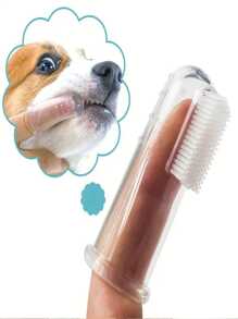 Pet Finger Toothbrush Pet Toothbrush Silicone Toothbrush Puppy Cat Finger Set Brush Finger Pet Toothbrush Small Size Suitable For Dogs And Cats - Clear - View 1