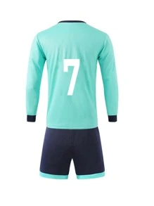 儿童和青少年新款休闲运动训练速干长袖运动服套装，适合休闲、运动、足球、团体活动，7 号