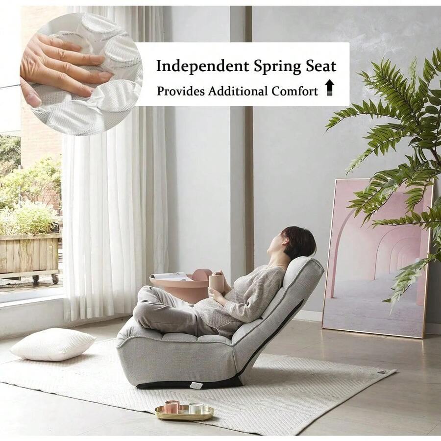 Indoor Lounge Chair, Adjustable 3Corner Floor Chair, Folding Lazy Sofa