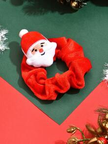 1 cái/3 cái Dây buộc tóc Giáng sinh màu trơn hình gạc tuần lộc/cây thông Noel/người tuyết, Phụ kiện tóc bằng polyester dễ thương cho Giáng sinh - Nhiều màu - Xem 15