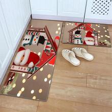 1 tấm thảm hình vuông trang trí họa tiết động vật hoạt hình Giáng sinh cho phòng ăn, nhà bếp, phòng khách, phòng ngủ, phòng tắm, hình chữ nhật - Nhiều màu - Xem 4