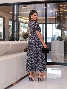 Elegant Maxi-Midi Dress In Cotton Embroidered Lace Modest Evangelical Fashion - 黑色 - 查看 3