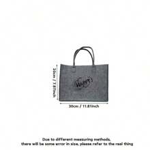 1pc Felt Tote Bag, Versatile Felt Shopping Handbag For Commuting, Spacious & Stylish,Boho Vibes