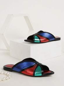 Dép xỏ ngón đế bằng thời trang nữ, dép đi trong nhà nhiều màu sắc cho tiệc ngoài trời mùa hè - Màu Hồng Tươi - Xem 1