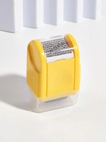 Refillable Roller Identity Theft Protection Ink Stamp, Automatic Refill Roller, Privacy And Confidential Stamps For Personal Information Security - Yellow - View 4