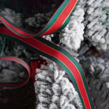 1 pieza Decoración de ramo de flores de cinta navideña, cinta para empaquetar regalos de Navidad, lazo de satén DIY - Multicolor - Ver 9