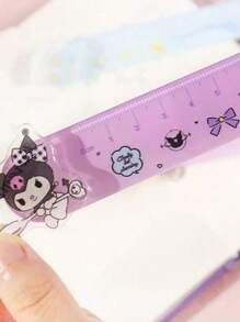 Sanrio 1pc Ruler Hello Kawaii Kitty Kuromi My Melody Cinnamoroll Cartoon 15cm Ruler Kawaii Stationery Back To School Season Gift