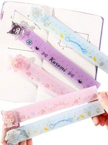 Sanrio 1pc Ruler Hello Kawaii Kitty Kuromi My Melody Cinnamoroll Cartoon 15cm Ruler Kawaii Stationery Back To School Season Gift