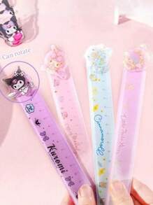 Sanrio 1pc Ruler Hello Kawaii Kitty Kuromi My Melody Cinnamoroll Cartoon 15cm Ruler Kawaii Stationery Back To School Season Gift