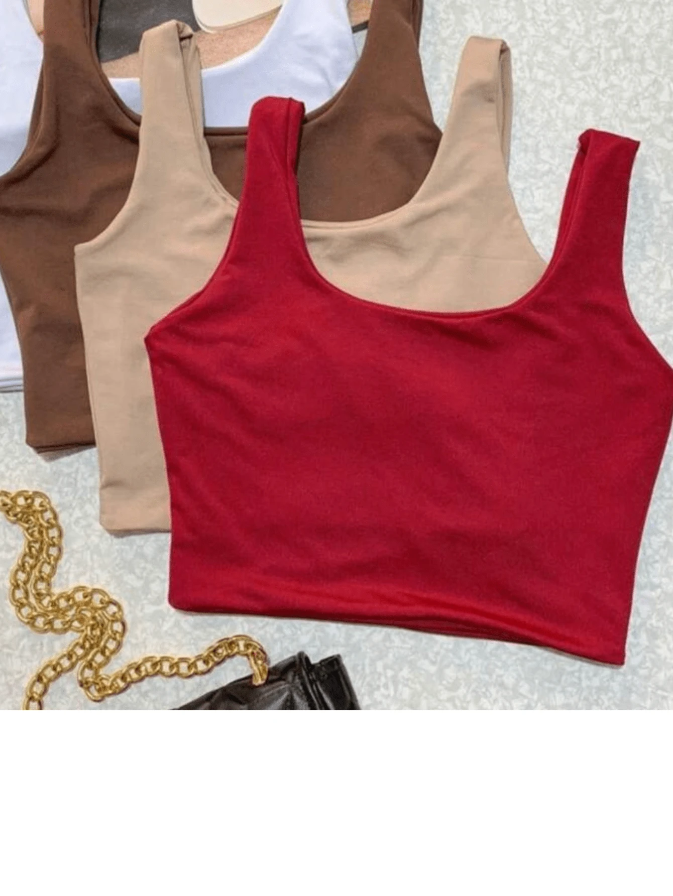 Cropped Tank Top Blogger Launch - Rojo - Ver 1