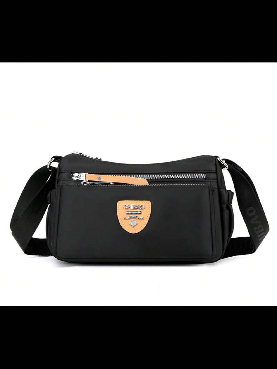 Simple Ladies Waterproof Nylon Canvas Bag - 黑色 - 查看 1