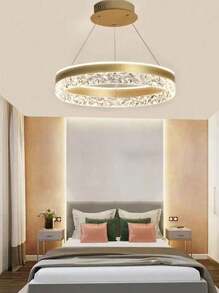 Anel de luz pendente LED multicolorido pós-moderno minimalista, luminária de luxo para sala de jantar, bar, mesa