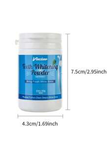 Vaclav 60克牙齿美白粉，清新薄荷味，无氟美白牙膏，不敏感，天然美白，抛光，去除牙渍，清洁牙齿，清新口气，牙膏替代品 - 白色 - 查看 6