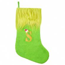 1pc Personalized Green Fluffy Stocking With Embroidered Lettering - 18 "Holiday Home And Party Decorations, Decorations, Stockings, Home Decor, Venue Decor, Large Knitted Green Furies, Lettering Stockings, Best Gifts Birthday Christmas Decorations Room Decor Christmas Winter Christmas Decorations Home Christmas Gifts Christmas Decor - Green - View 34