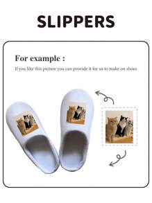 Custom Logo Men's Sweat-Absorbent Breathable Indoor Slippers, Memory Foam Closed-Toe Home Slippers - White - View 2