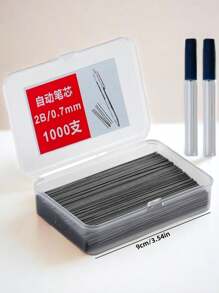 1000 支 0.5 毫米和 0.7 毫米自动铅笔芯替换芯，2B 级，含 2 个铅笔芯支架，高品质，大容量，方便携带