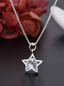 Star Point Of Light Necklace 45 Cm Pure 925 Silver - Silver - View 7