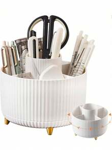 1 件旋转笔筒桌面收纳盒，多功能化妆刷架，360° 旋转化妆刷架收纳盒，台面化妆品收纳盒，化妆品收纳和护肤品收纳，适用于梳妆台、桌面、浴室，是情人节、圣诞节和新年的理想选择 - 彩色 - 查看 4