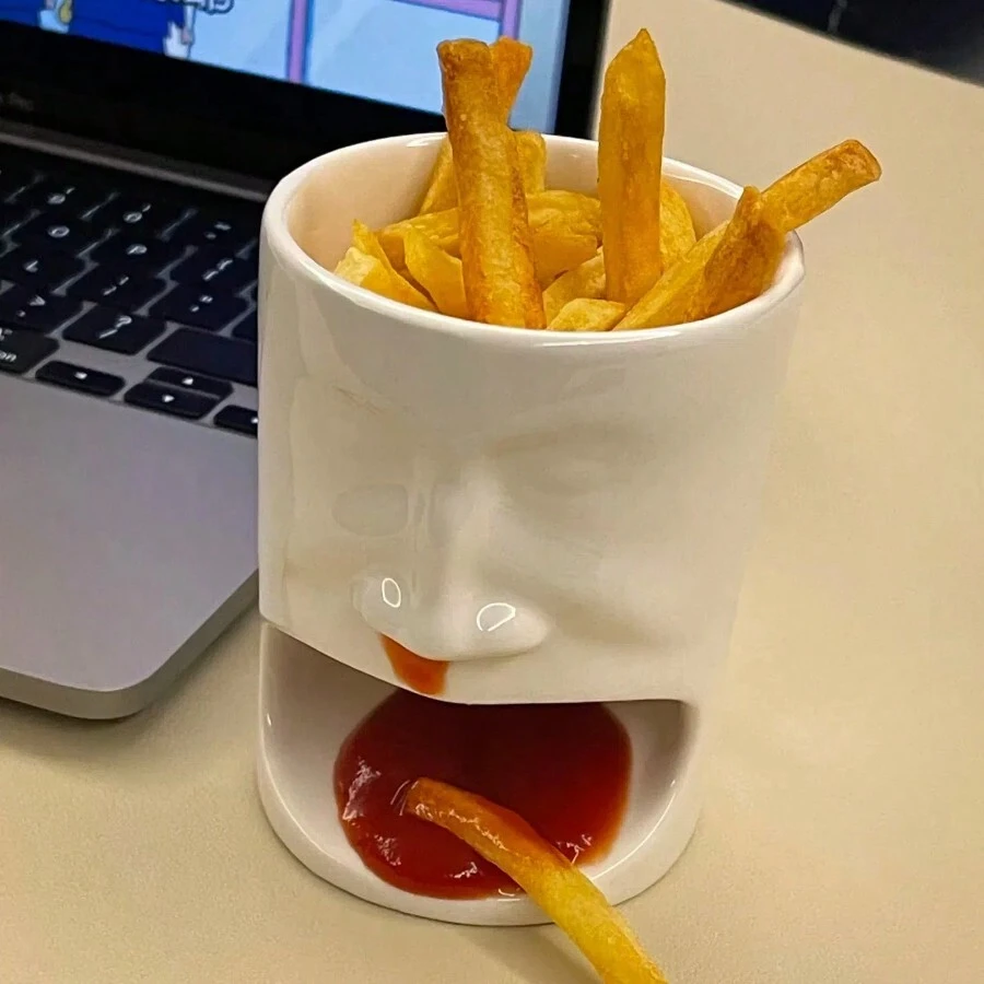 1PC, Cốc sứ đa năng hình mặt cười và sáng tạo, Cốc gốm vui nhộn, Cốc trà chiều uống cà phê sữa, Cốc văn phòng tại nhà, Quà tặng ngày lễ - Nhiều màu - Xem 1