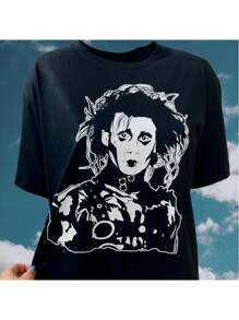 Edward Scizor Hands T-Shirt Old School Cult Movie Unisex T-Shirt Men Women 100% Cotton Top Premium Streetwear New Release Fast Shipping Various Colors!! Plus Size - 黑色 - 查看 2