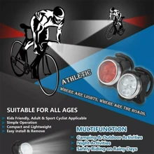 USB Rechargeable 3 LED Night Bike Lights Set Front & Rear Mountain Bicycle Light - Multicolor - View 7