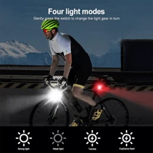 USB Rechargeable 3 LED Night Bike Lights Set Front & Rear Mountain Bicycle Light - Multicolor - View 2