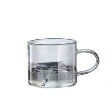 12pcs/6pcs/4pcs/2pcs 优雅咖啡杯，高端小茶杯120ml，透明玻璃和手柄，耐热耐寒，迷你马克杯，简约风格办公室茶杯，独特陶瓷杯 - 透明 - 查看 3