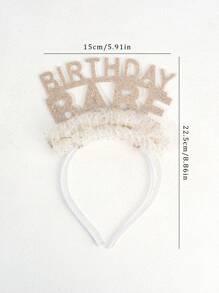 1 件女孩生日快乐头带，儿童闪光金色发带，婴儿派对礼物时尚发饰 - 發箍 - 查看 6