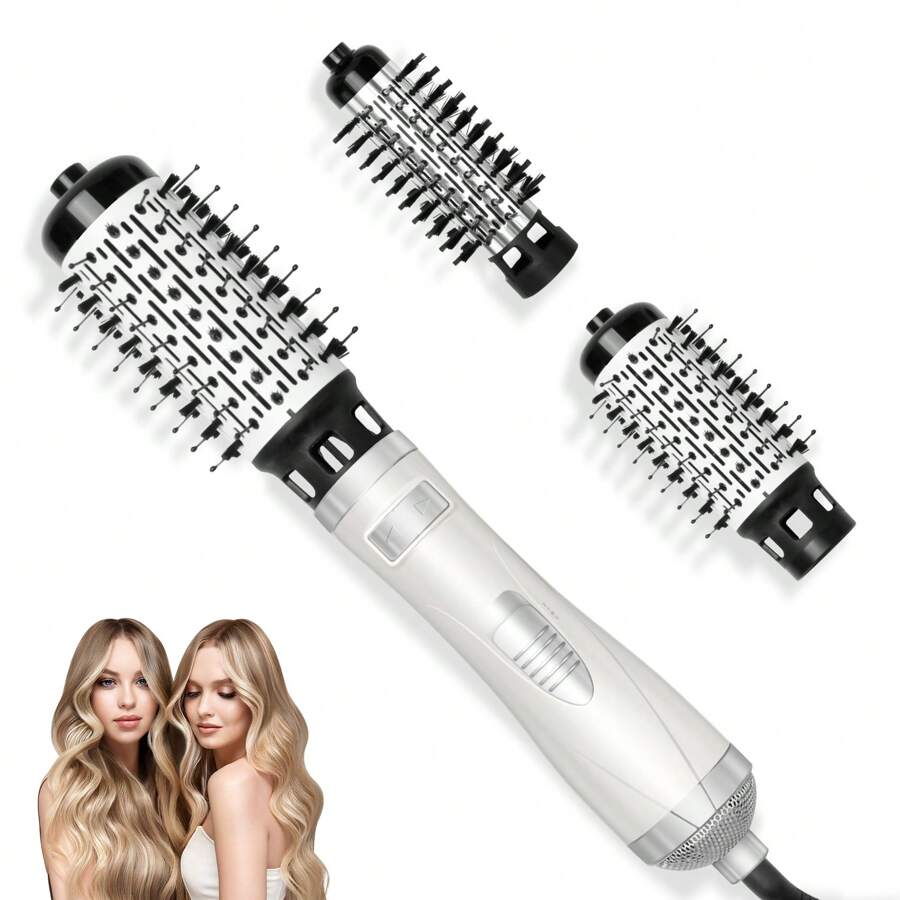 DAILYLIFE Rotating Hair Dryer Brush With 2 Brushes - 4-in-1 Hot Air Styler For Drying, Curling, Straightening - Black & Gold | Buy Now With Express International Delivery - View #12