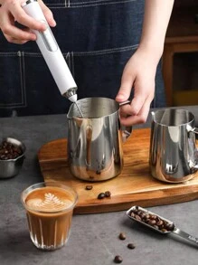 1pc Stainless Steel Milk Frothing Pitcher, Thick Latte Art Pitcher, Coffee Shop Supplies, Tapered Spout Milk Steaming Pitcher, Wax Melting Cup, Latte Art Pitcher With Measurement, Modern Minimalist Latte Art Pitcher, Durable Stainless Steel Latte Art Pitcher, White/Black Coffee Latte Art Pitcher, 250ml/350ml/600ml/900ml, Suitable As Housewarming Gift, Coffee Shop