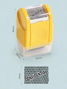 Refillable Roller Identity Theft Protection Ink Stamp, Automatic Refill Roller, Privacy And Confidential Stamps For Personal Information Security - Yellow - View 2