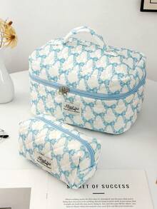 1Pc/Set Họa Tiết Nơ Xanh Dương Dung Tích Lớn Túi Đựng Mỹ Phẩm Chất Liệu Mềm Đa Năng Di Động, Túi Đựng Đồ Trang Điểm Du Lịch Cho Nữ, Khóa Kéo Có Mặt Dây Chuyền Nơ Túi Đựng Đồ Trang Điểm, Đựng Son Môi, Cọ, Chăm Sóc Da, Điện Thoại Di Động, Túi Đựng Tiền Xu. Quà Tặng Cho Bạn Thân, Giáo Viên, Quà Tặng Phù Dâu Cưới, Quà Tặng Cho Mẹ, Quà Tặng Sinh Nhật, Quà Tặng Trở Lại Trường. Cho Ký Túc Xá Đại Học - Màu xanh lam - Xem 13