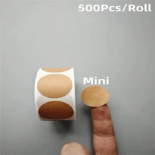 1000pcs/2 Rolls Kraft Paper Round Self-Adhesive Label Paper Item Classification Name Stickers Personalized Labels Valentine's Day - Multicolor - View 4