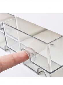 1 caixa organizadora de maquiagem transparente com gaveta, grande capacidade, multicompartimento, caixa de armazenamento de mesa de plástico para cosméticos, batons, joias, cuidados com a pele, pincéis de maquiagem, artigos de papelaria, adequada para mesa, quarto, banheiro, feriado, volta às aulas, presente de Dia dos Namorados